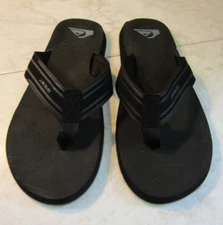 Quiksiilver Black Web Strap Man Made Flip Flop Thong Sandals Men's 12.5 EU 45.5