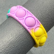 Pop Bubble Fidget Bracelet Girls Boys Kids Adults Orchid Pink Yellow Teal Blue