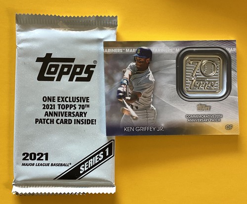 Ken Griffey Jr. 2021 Topps 70th Anniversary Patch BOX TOPPER With Wrapper