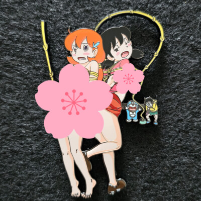 Rare Doraemon Minamoto Shizuka Nobita Nobi Metal Limited Enamel Pin Badge
