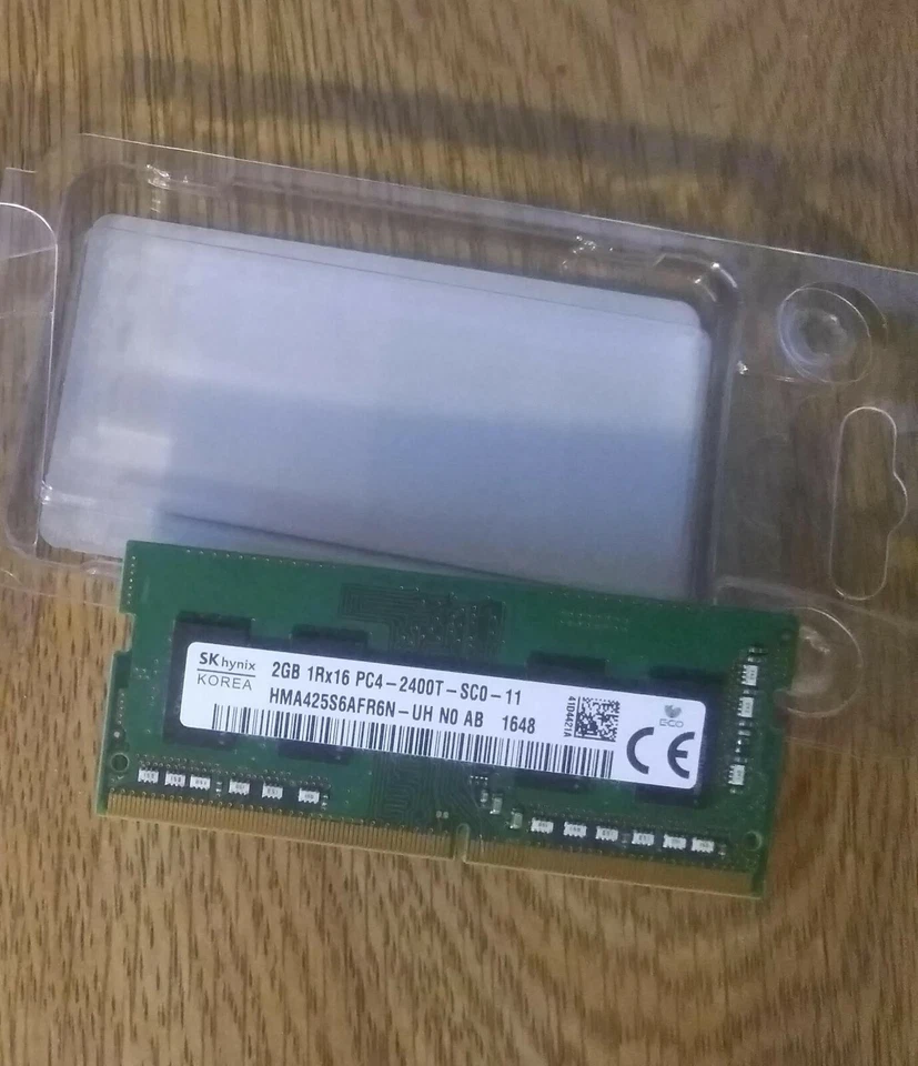 SK HYNIX 2Gb 1Rx16 DDR4 PC4-2400T Laptop SODIMM Memory Ram HMA425S6AFR6N-UH - Image 2 of 2