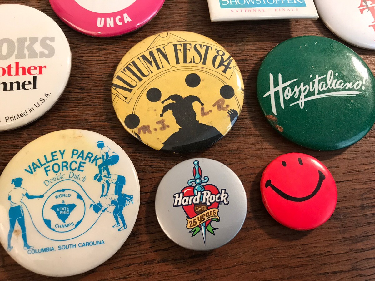 Vintage Lot of 19 Miscellaneous Pin Pinback Buttons (HD14) | eBay