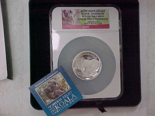 2014-P Australia 5 Ounce Silver $8 PR KOALA NGC PR70 UCAM IN BOX OGP