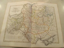 1854 Spruner's Historic Map Poland and Lithuania until their Union 1386 Antique 