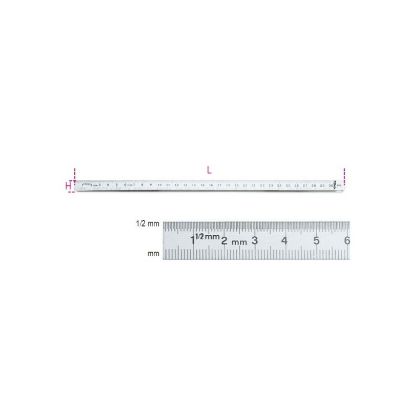 Righe flessibili graduate in acciaio inossidabile L mm 1000 art. 1682