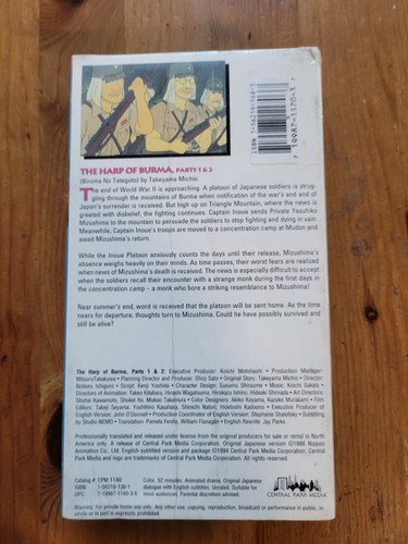 Animated Classics of Japanese Literature VHS SEALED 1994 The Harp of Burma - Picture 2 of 2