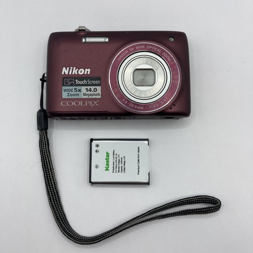 NIKON COOLPIX S4100 14.0MP Digital Camera Plum w/ Battery Tested