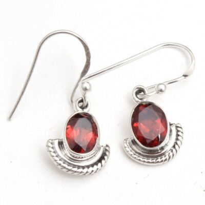 Designer Garnet Bridal Shower Earrings - 925 Silver Jewelry, Perfect Mom Gift