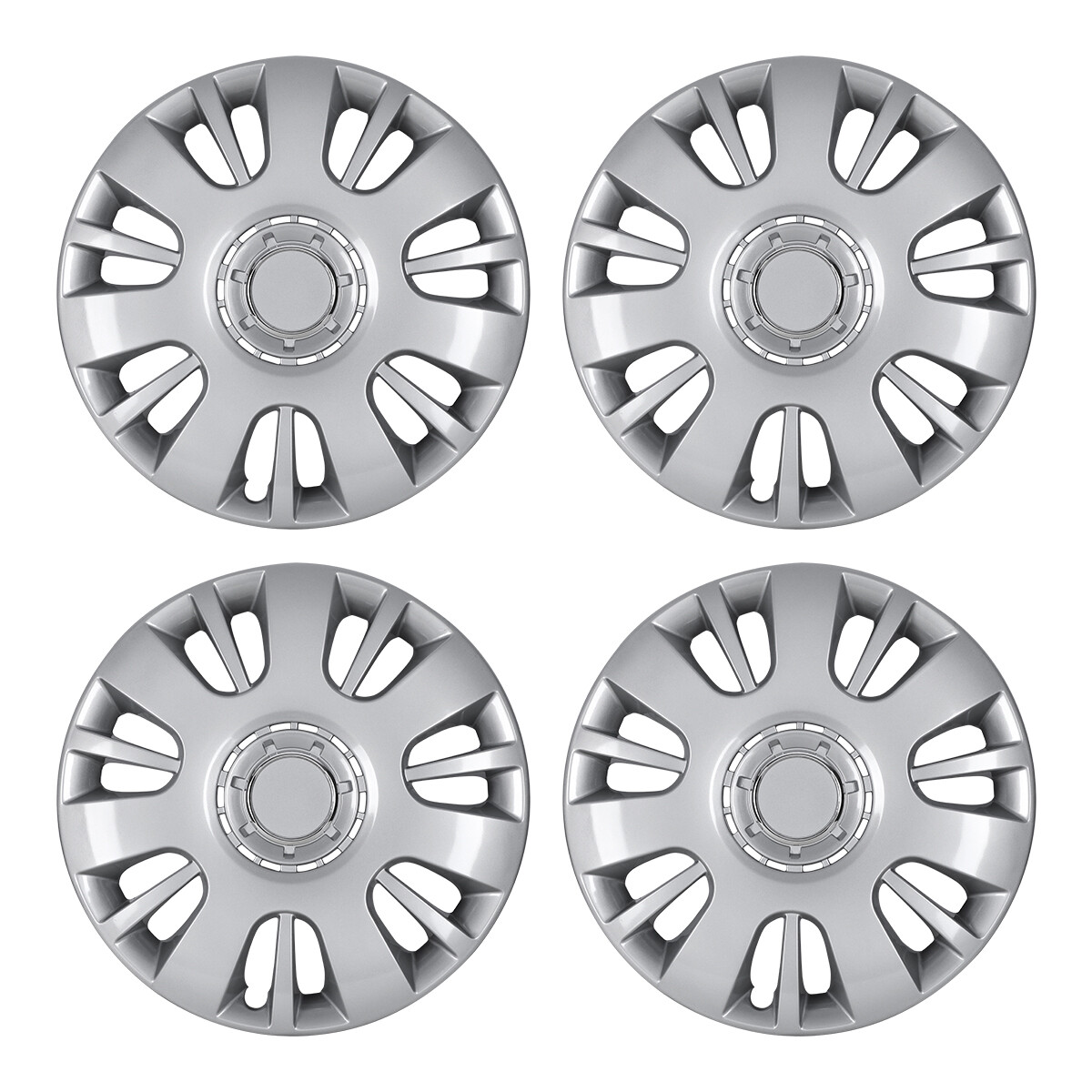 4PCS 16-inch ABS Silver Lacquer Hubcaps for Chevy Toyota Dodge Kia