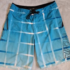 Rip Curl Men's Board Short Size 33 Stoke 21" Blue White Surf Shorts Swim