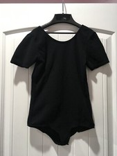 CHILDS UNITARD / SIZE LARGE / BLACK / SHORT SLEEVE