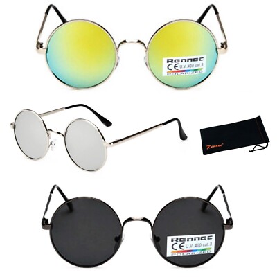 Rennec Sonnenbrille Polarisiert Nickelbrille Runde Metall Brille UV400 NPL1