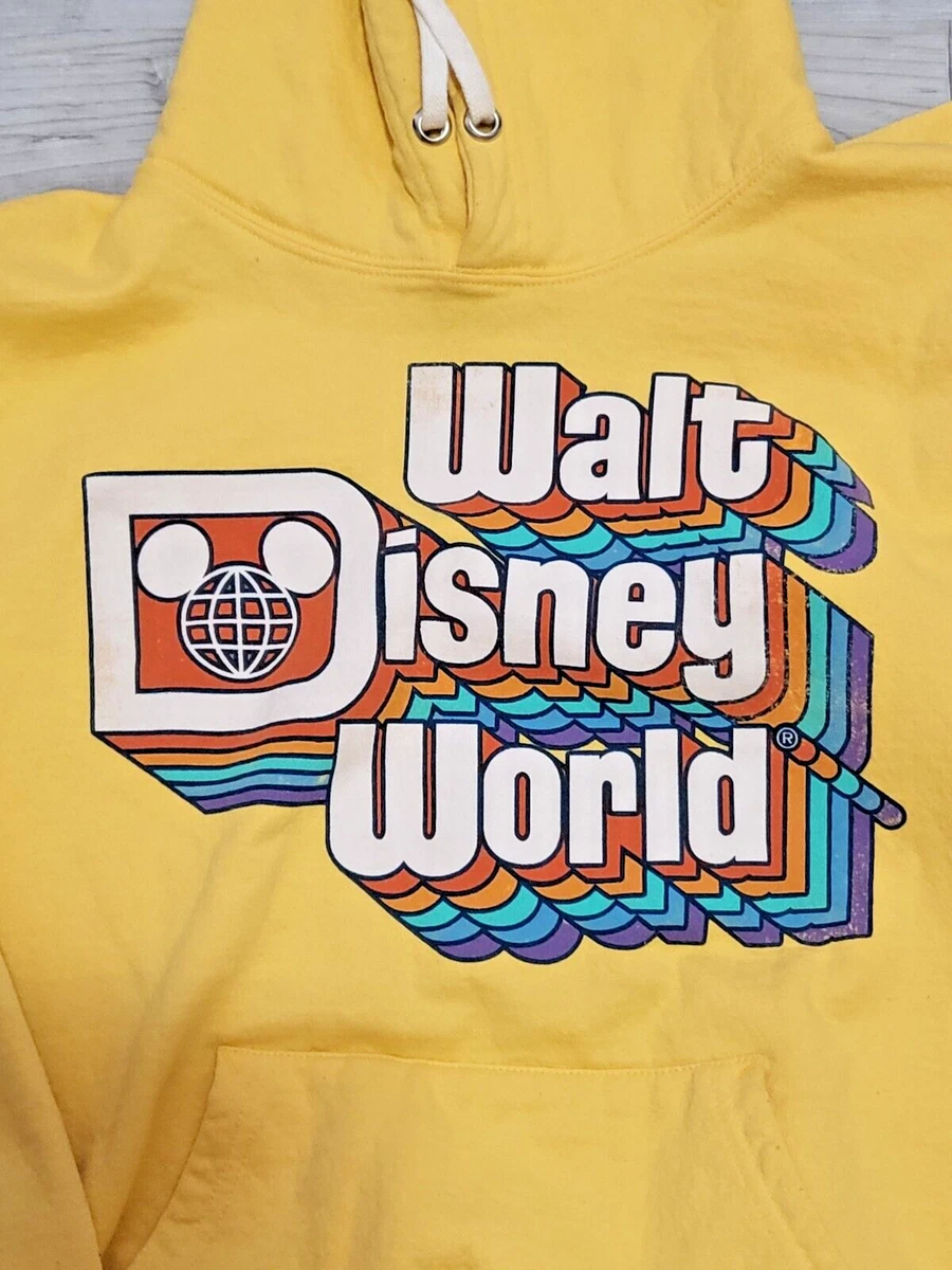 Walt Disney World Retro Hoodie for Adults Yellow Size Small Very Nice