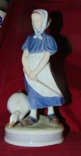 Royal Copenhagen Porcelain Figurine Girl w/ Goose #527 Christian Thomsen MINT