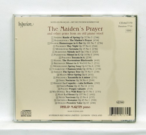 PHILIP MARTIN - DVORAK, BEETHOVEN, HANDEL The Maiden's prayer HYPERION CD NM - Picture 2 of 2