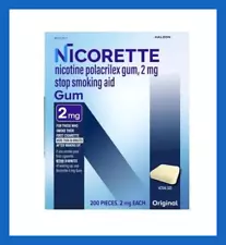 Nicorette 2mg Original Flavor Quit Smoking Gum 200 Pieces - Cessation Aid