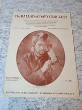 The Ballad of Davy Crocket Sheet Music Disney 1954