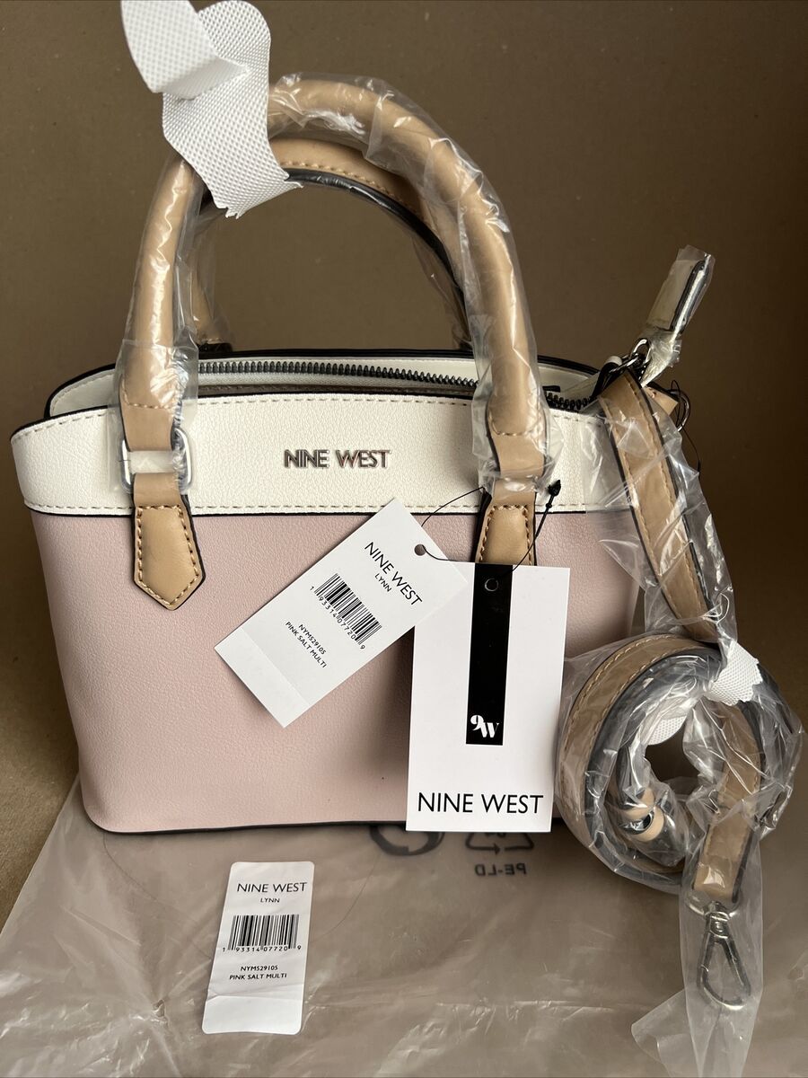 NINE WEST HANDBAG PURSE LYNN SATCHEL PINK SALT MULTI CARRIER SHOULDER STRAP NEW NINE WEST HANDBAG PURSE LYNN SATCHEL PINK SALT MULTI CARRIER SHOULDER STRAP NEW
