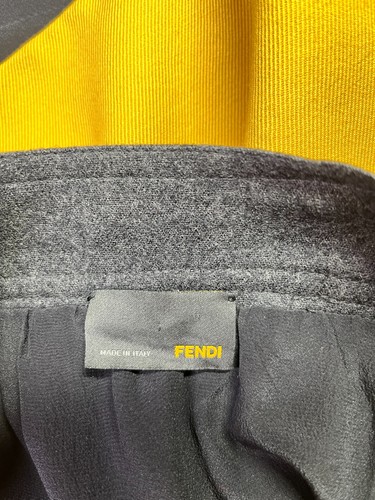 Falda Fendi 30" Cintura Gris Amarillo Lana Colorblock Forrada - Imagen 2 de 18