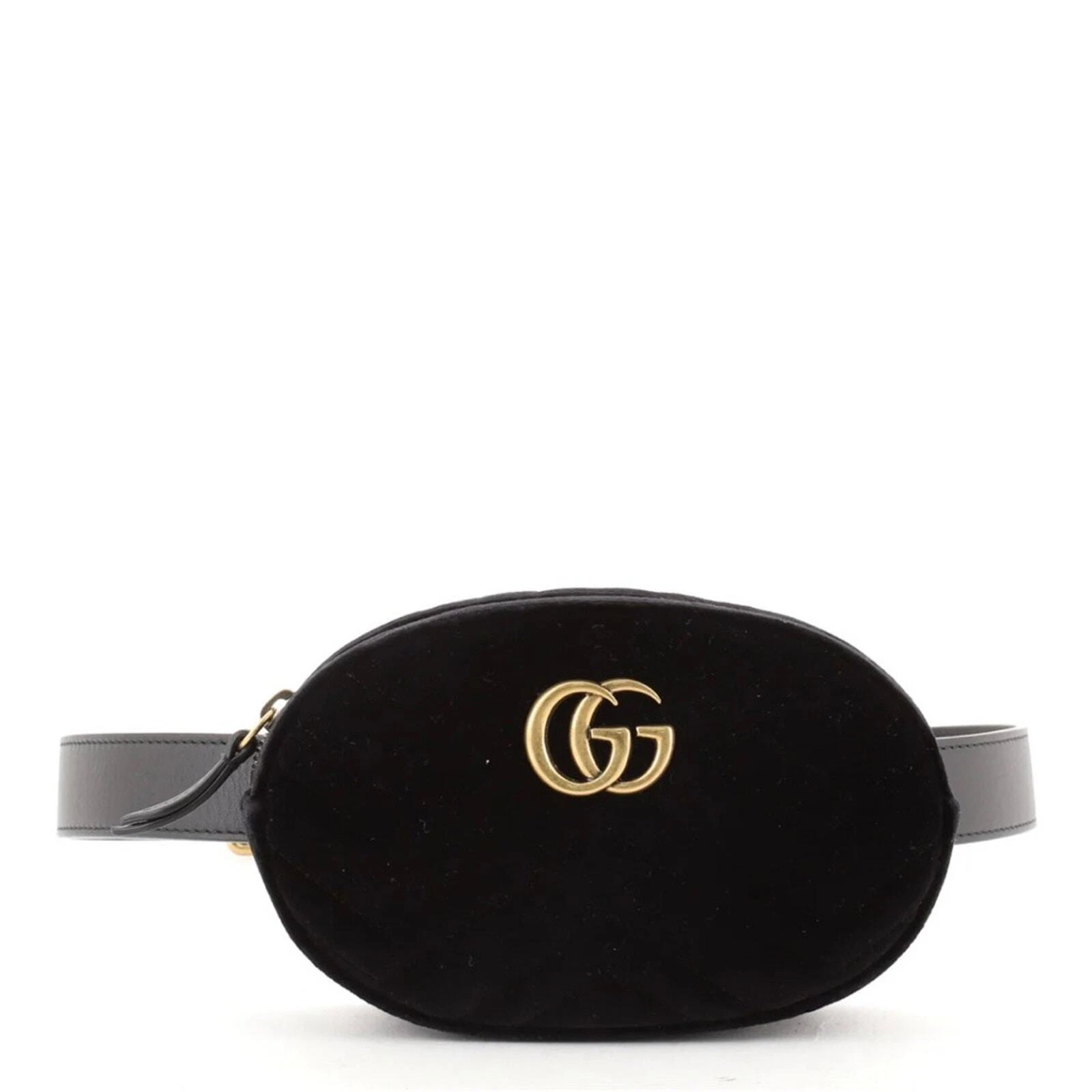 GUCCI GG Marmont quilted velvet belt bag Matelasse Black