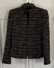 Jones New York Women s Black/Brown Boucle Jacket Size 6
