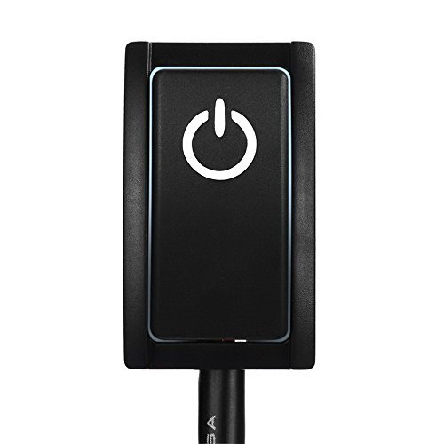 Jtron DIY ON/OFF Fog Light Button Switch - 12V/1A, White LED, With Adhesive Tape & 30cm Wires