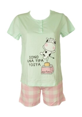 SG Women's CRAZY FARM Pajamas Knit Half Sleeve Shorts Item 16041