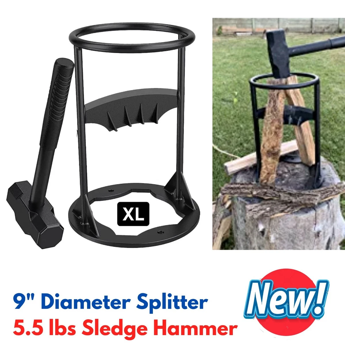Sledge hammer log splitter outlet