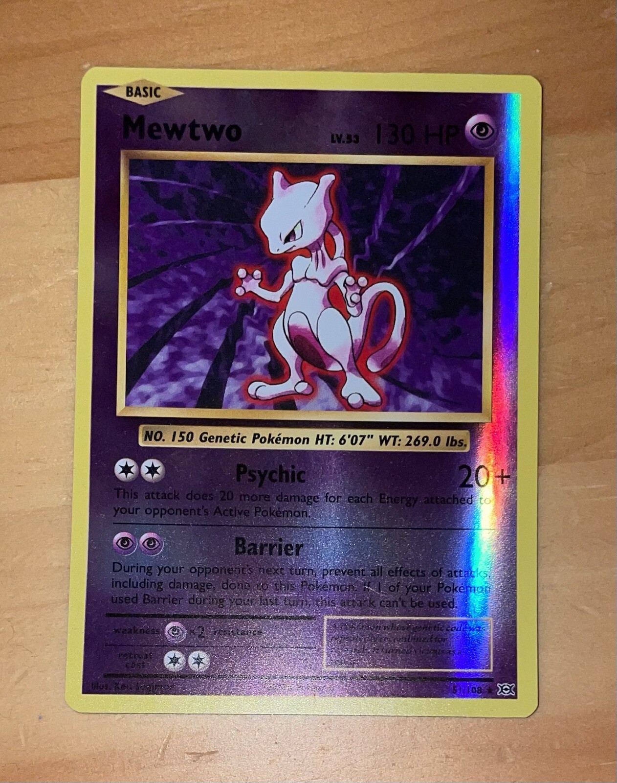 Mewtwo 51/108 Rare Reverse Holo XY Evolutions Pokemon Trading Card Near Mint