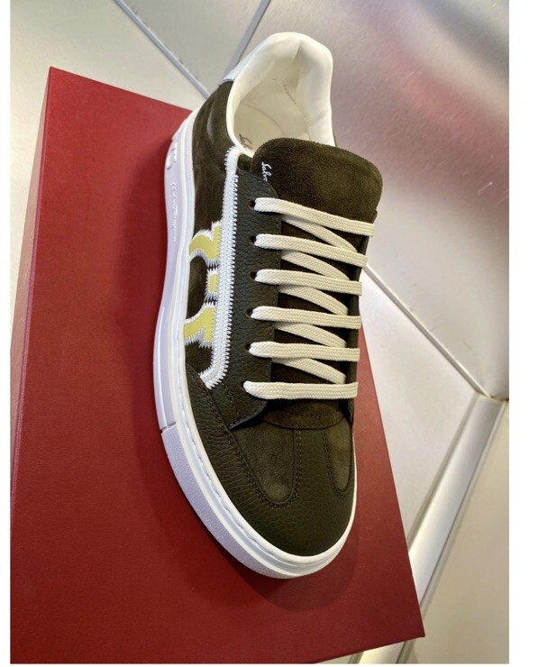 New Authentic Salvatore Ferragamo Men Borg Low Top Fashion