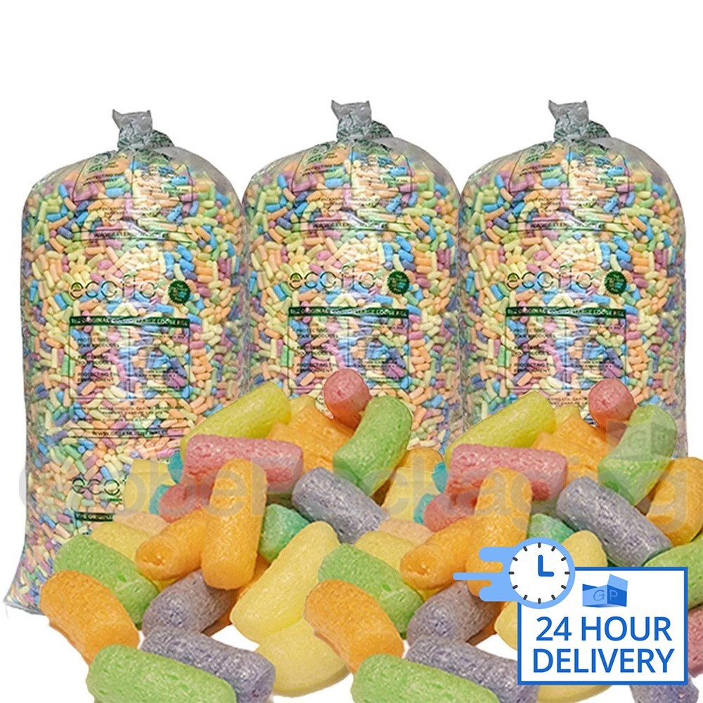 45 Cubic Foot ECOFLO MIXED COLOUR Biodegradable Coloured Loose Void Fill 24HRS