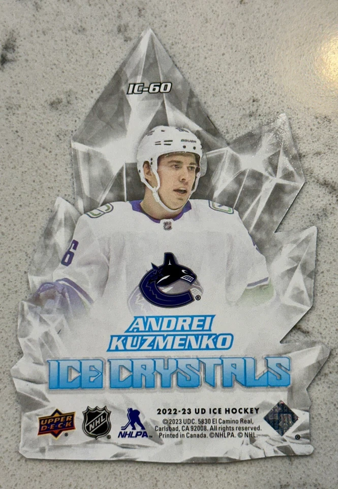 2022-23 Upper Deck UD Ice Crystals - IC-60 Andrei Kuzmenko - Vancouver Canucks - Image 2 of 2