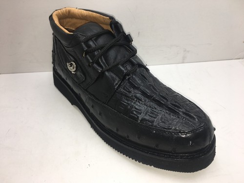 Men's Crocodile/Ostrich Print Leather Shoes Sz 6-13 Zapato Avestruz y Cocodrilo - Picture 8 of 26