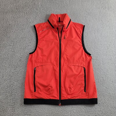 Polo Ralph Lauren RLX Vest Men's Medium Orange Emergency Hooded