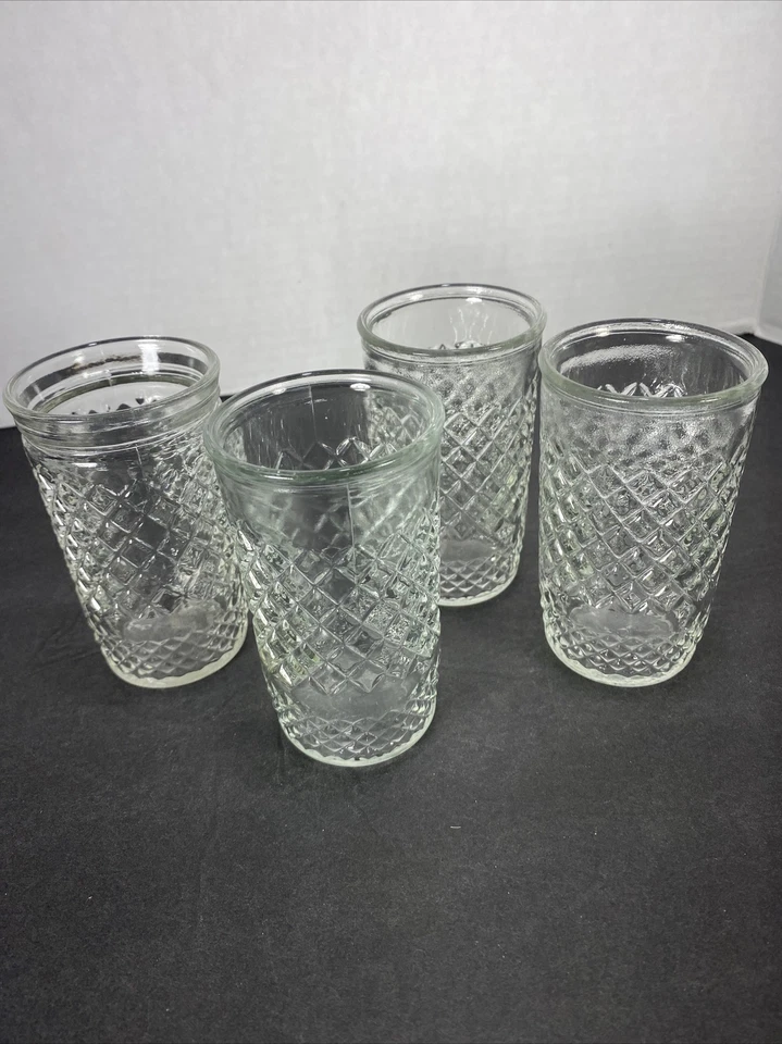 Juego de 4~ Cristalería de Jugo Vintage Corte Cristal Transparente 4oz Foto 2 de 4