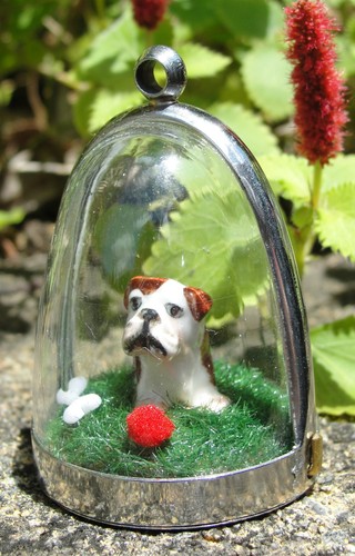 Baby bulldog! doggy diorama necklace bull dog pup puppy funky cute - Picture 3 of 4