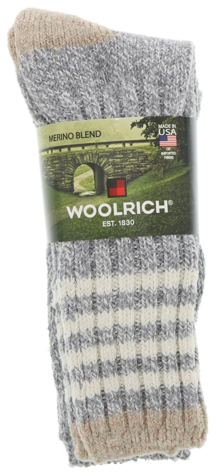 Woolrich Ladies Socks Thick Knit Cotton Wool Blend Gray Marled Cold Weather
