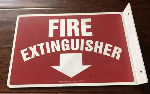 Fire Extinguisher Below Rigid Plastic 90 Degree Wall Mount 12" x 8" Safety Sign