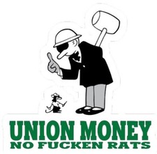 Union No Fuckn Rats Funny Construction Hard Hat Sticker Vinyl Die Cut Sticker