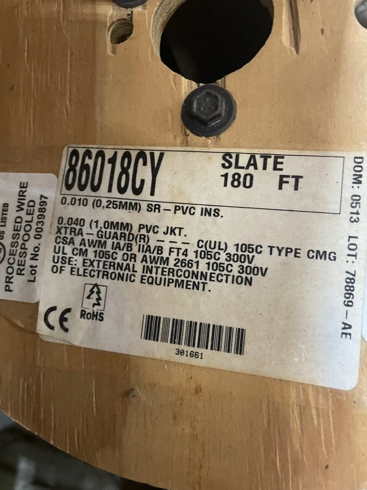 Alpha Wire 86018CY Multi-Conductor Cable, 28AWG, 18C SHIELD, 20 Foot Roll, Slate - Image 2 of 2