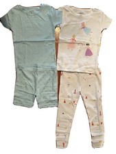 Carter  s Blue Purple princess 4-pc Cotton Pajamas PJs Sleep Set Girls 3T NEW NWT