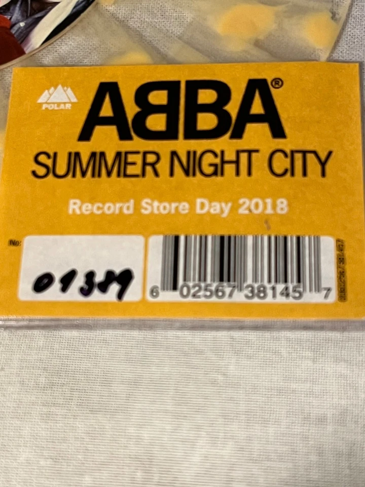 ABBA -Summer Night City- 2018 Record Store Day Clear/splatter Vinyl 7" NM1389 - Image 2 of 3