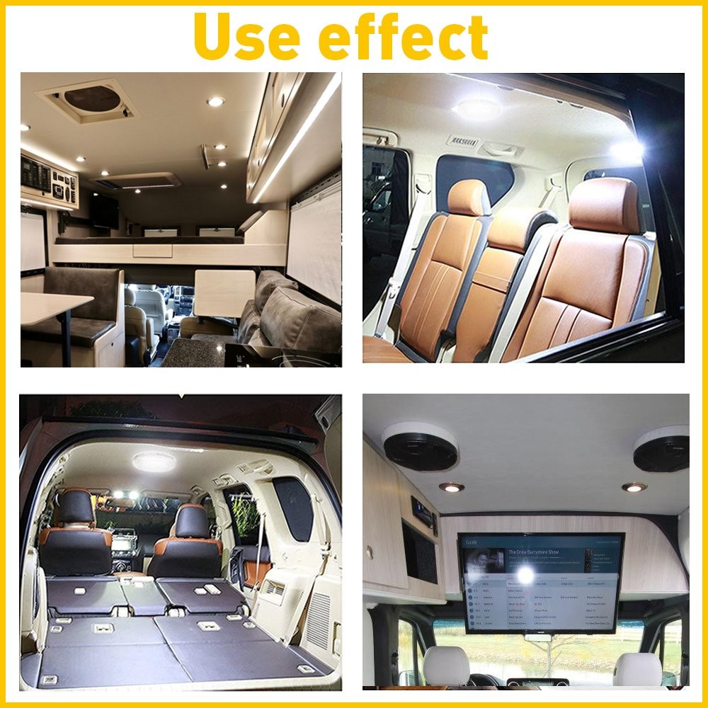 12V LED 5.12'' RV LED Interior Ceiling light fixtures Camper Cabinet Dome Lamp thumbnail 8