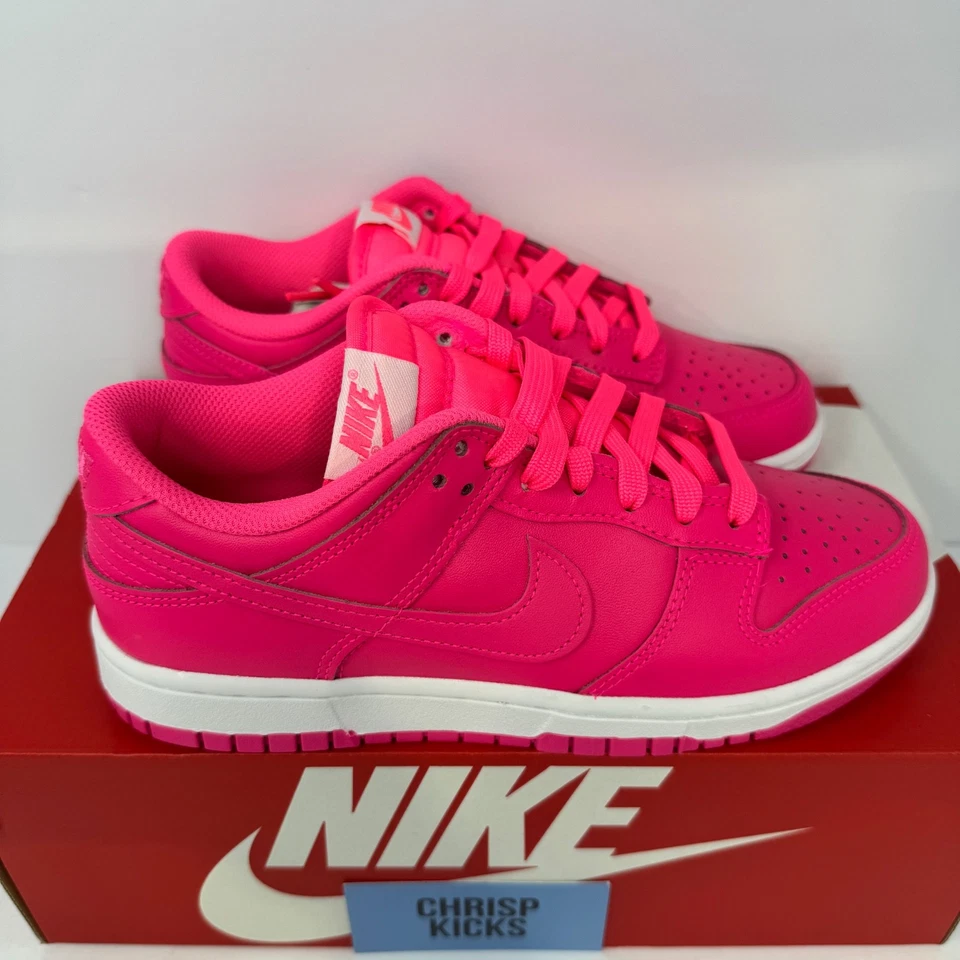 Nike Dunk Low Hyper Rosa Blanco Zapatos Para Mujer/GS Jóvenes Tallas DZ5196-600 Totalmente Nuevos Foto 3 de 4
