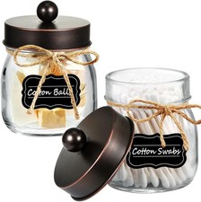 olliar Mason Jar Bathroom Stora Organizer -Oil Rubbed Bronze- Rustic