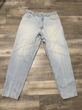 VTG Levis 560 Loose Fit Tapered Leg 38X34 (36x33) Light Blue Distressed USA Made