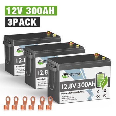 36V 300Ah LiFePO4 Lithium Batterie Solar Wohnmobil Boot Akku BMS 20000+ Zyklen