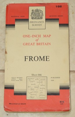 FROME Ordnance Survey One-Inch Map CLOTH Sheet 166 7th Series 1959 (1962)