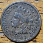 1887 Indian Head One Cent 1c Coin #AA640