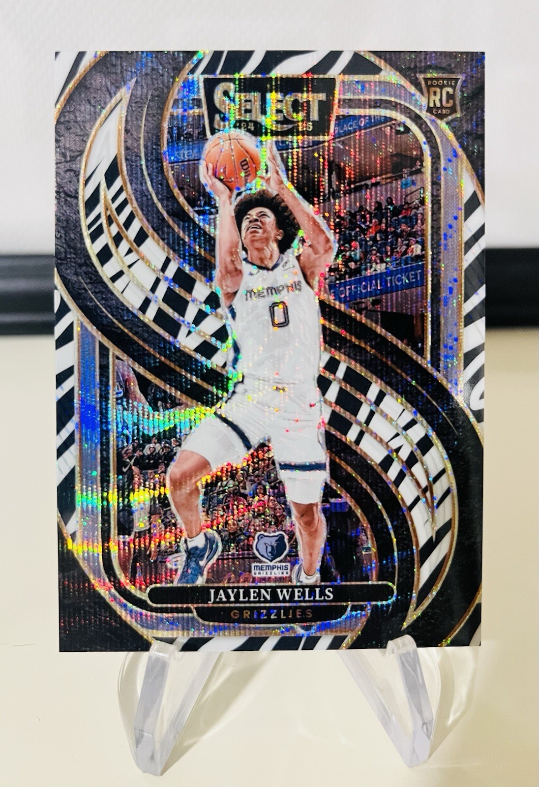2024-25 Panini Select - Premier Level Jaylen Wells #188 Zebra Prizm RC SSP!